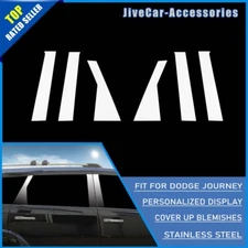 Chrome Window Pillar Posts Door Trim Cover Stainless for Dodge Journey 2011-2020