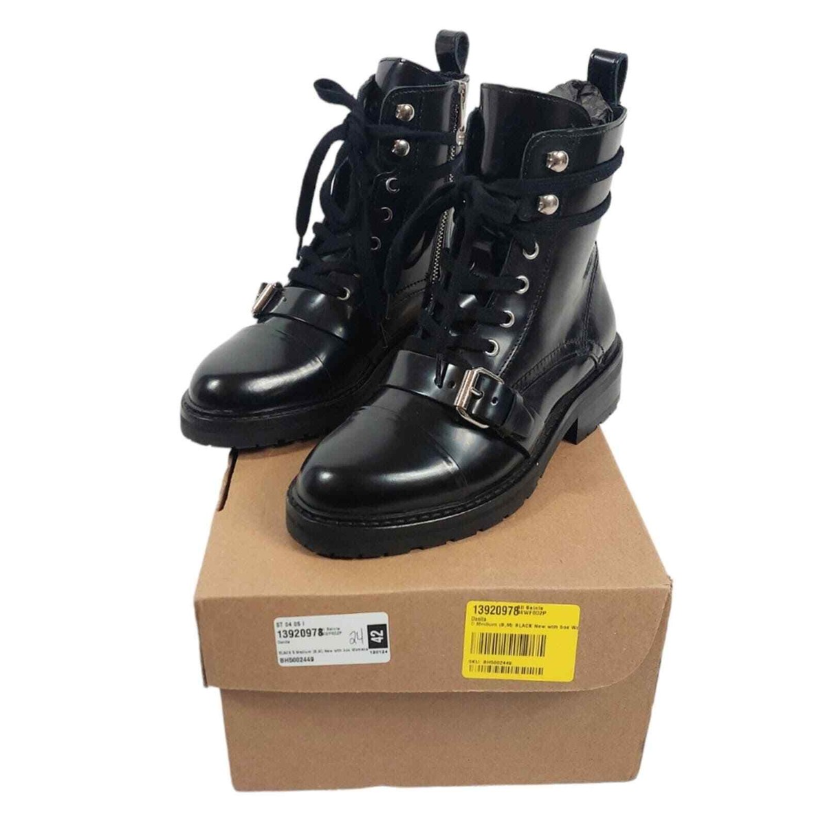 Combat Boot Allsaints Ankle Boots Allsaints Donita Black Goat - Main Image