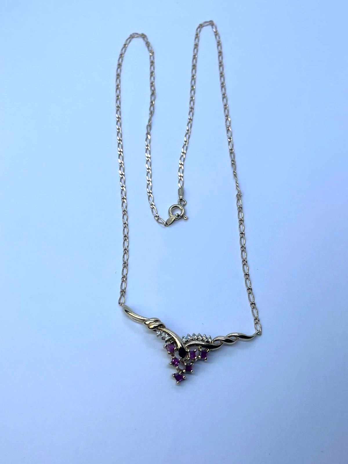 Ruby and Diamond Necklace 9ct Gold Ruby Necklace … - image 8