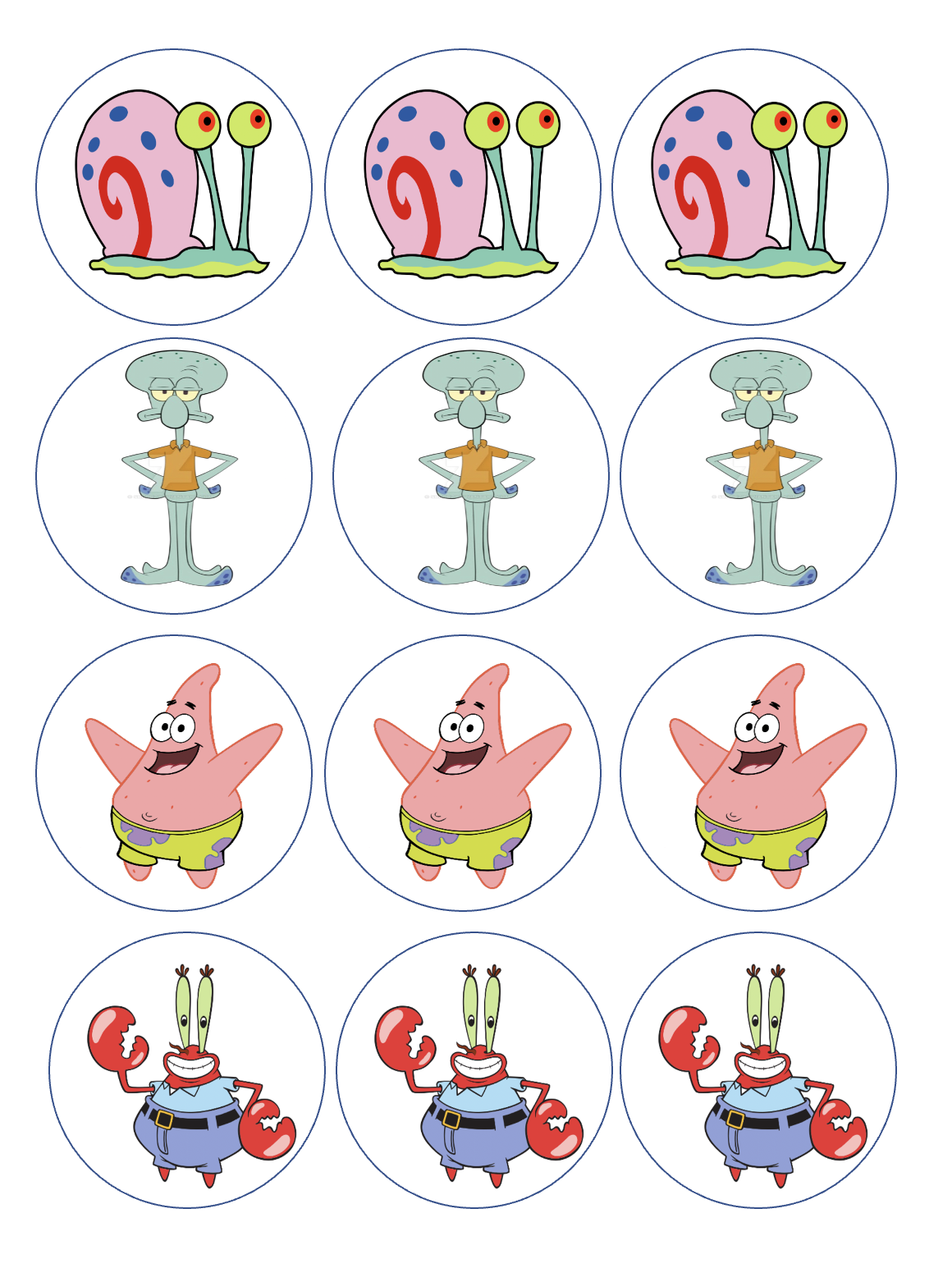 Spongebob Cupcake Toppers