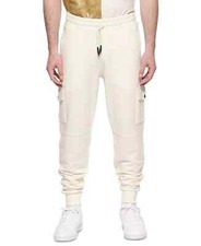 Eleven Paris Knit Cargo Joggers Men's Cream Solid Elastic Waist Pick Size