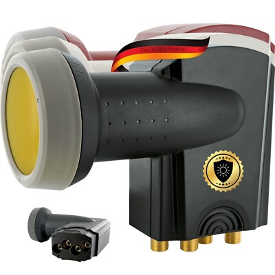 Schwaiger Quad LNB 4 TN Sun Protect Wetterschutz ASTRA HD TV LNC anthrazit