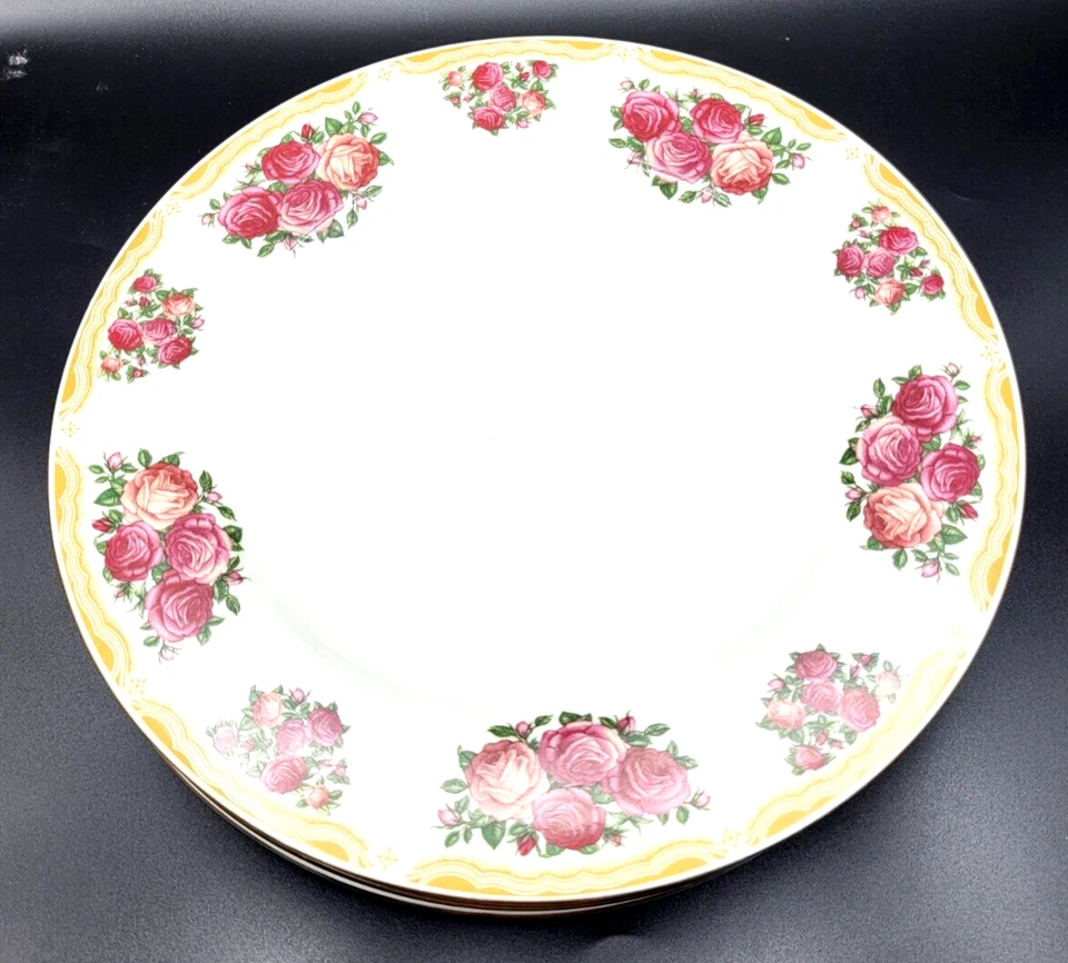 Plato de Cena Farberware Sydney Roses 4092 11" Borde Dorado Juego de 5 ¡Hermoso! Foto 2 de 4