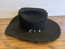 Resistol 6x Black Beaver Cowboy Hat 6 7/8 Western 55 Self Conforming