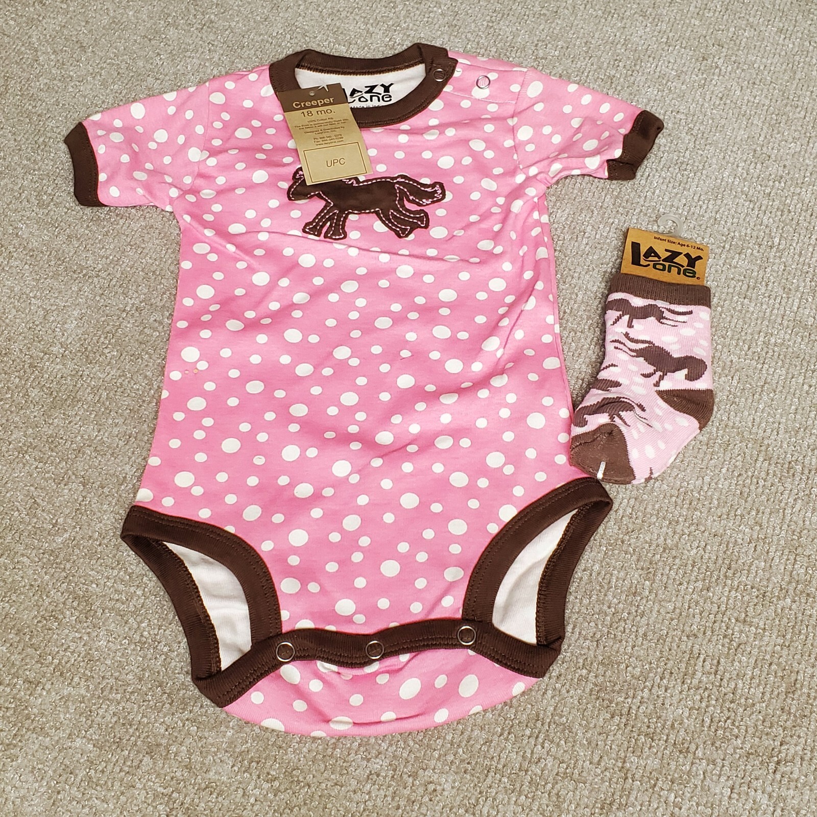 Body a pois Lazy One bambino bambina pezzo unico Creeper cavallo pony con calze