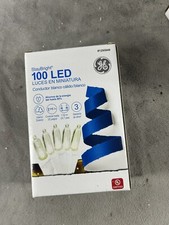 GE StayBright 100-Count 24.7-ft White LED Plug-In Christmas String Lights