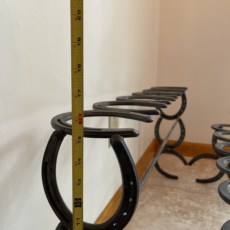 Handmade Horseshoe Wrought Iron Boot Rack Holds 6 Pair Boots Michigan ...