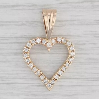 1.50Ct Round Cut Simulated Diamond Love Heart Charm Pendant 14K Rose Gold Plated