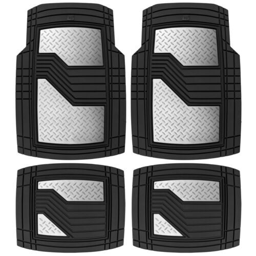 CAT® Car Rubber Floor Mats All Weather Auto Liner 4 Pieces Heavy Duty Set Trim