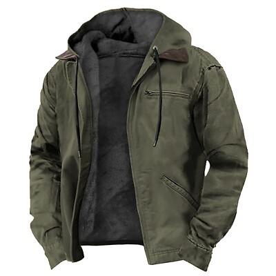 Men's Casual Padded Jacket Winter Warm Hooded Soft Comfort Coat Thick Jacket Top