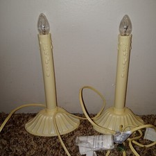 Vintage Noma Christmas Window Candles Plastic Drip Set Of Two In A Lot.. EUC