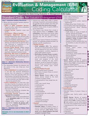 Evaluation & Management (E/M) Coding Calculator (Quickstudy: Academic) by BarCha