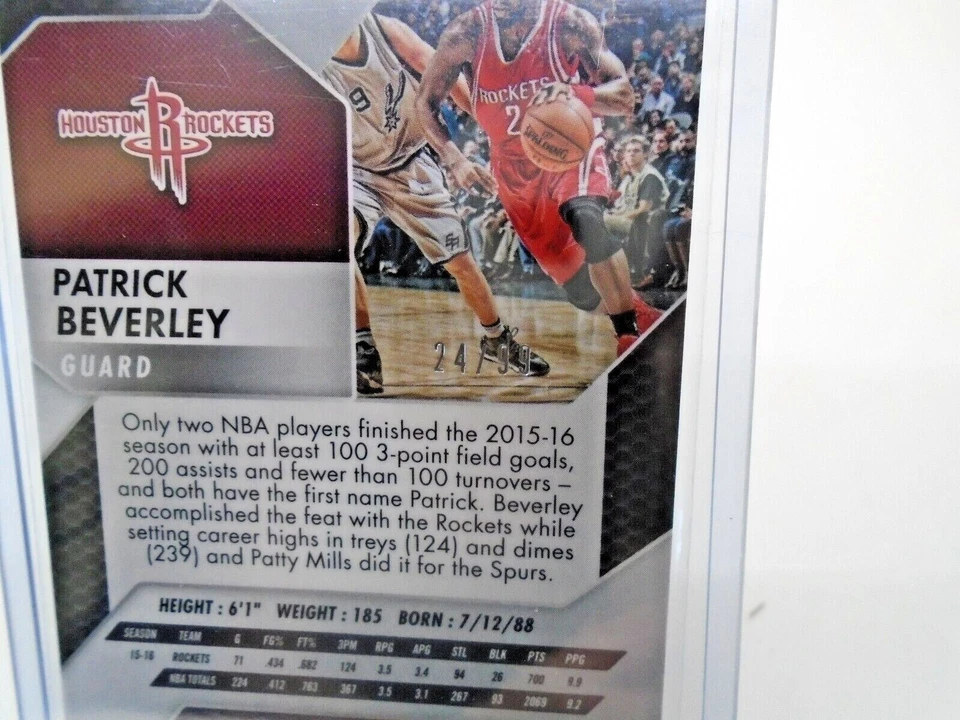 2016-17 PANINI PRIZM #223 PATRICK BEVERLEY BLUE WAVE PRIZM 24 /99 - Image 4 of 4