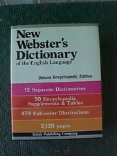 NEW WEBSTER'S DICTIONARY of ENGLISH LANGUAGE DELUXE ENCYCLOPEDIC (1986, 2120 pgs