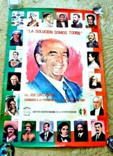 VINTAGE POSTER MEXICO PRESIDENT CANDIDATE JOSE LOPEZ PORTILLO REVOLUTIONARY 1976