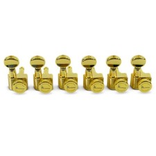 Kluson 6 In Line Locking 2 Pin Tuning Machines Staggered KCDFL-6BX-G Gold