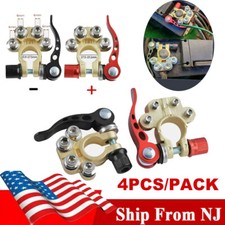 4X Quick Disconnect Cables Connectors Car Battery Post Clamp Terminal Connection