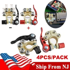 4X Quick Disconnect Cables Connectors Car Battery Post Clamp Terminal Connection
