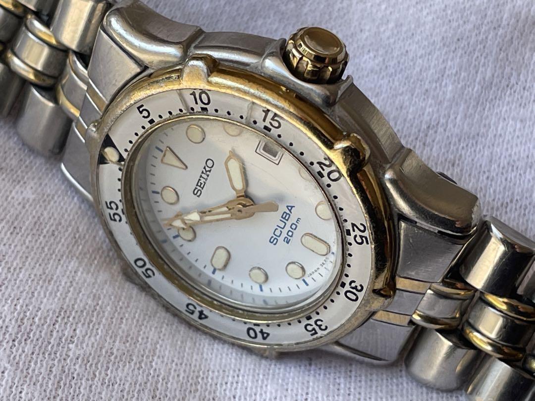 SEIKO SCUBA 200m 3E25-0A30 Stainless Steel Base Metal Wristwatches