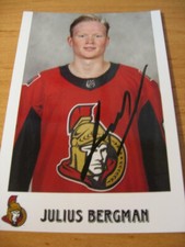 Julius Bergman - Ottawa Senators  -  SIGNED PHOTO  - de