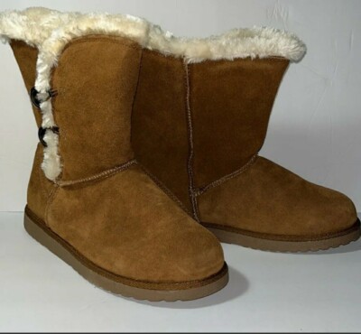 New Mossimo Target Genuine Suede Faux Fur Boots Size