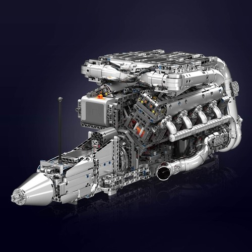 Mould King 10168 V8 Eight-Cylinder Engine Motor Technik Klemmbaustein Spielzeug - Afbeelding 7 van 9