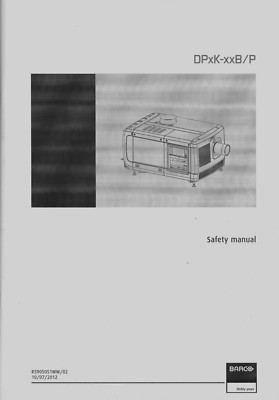 Barco # Sicherheitshandbuch # Digital Cinema Projector # DPxK-xxB/P # 11Sprachen