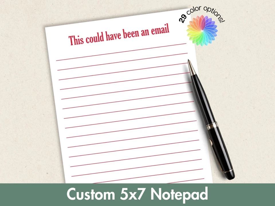 Personalized 5x7 Lined Notepad - Font and Color Options - Image 2 of 4
