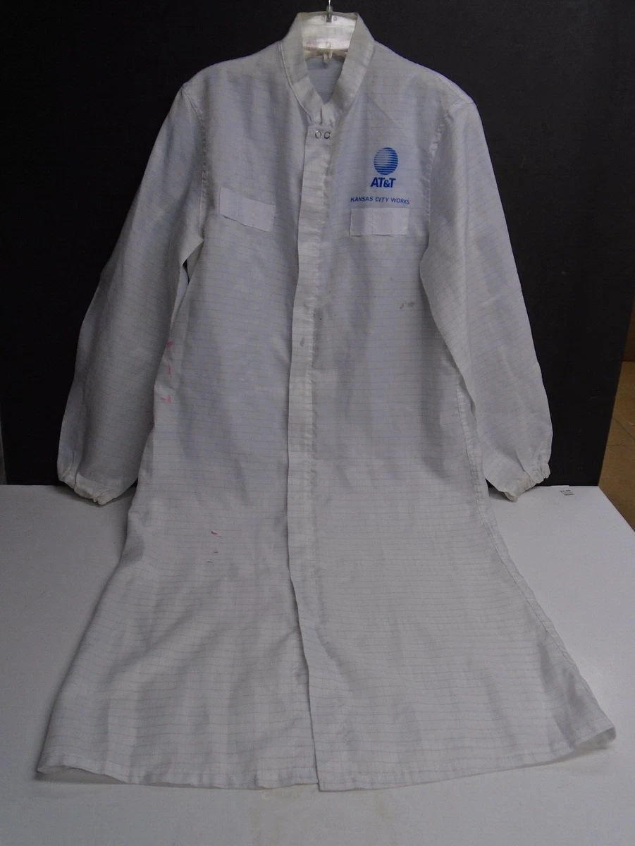 Vintage "AT&T - KANSAS CITY WORKS" LAB COAT - SIZE SMALL - 100% POLYESTER