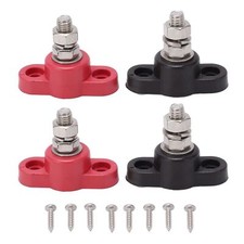 3/8" Single Stud Battery Junction Posts Block 12V 24V Safe Red Black Power St...