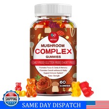 60Pcs Mushroom Extract Complex Gummies Nootropic Brain Booster For Focus, Memory