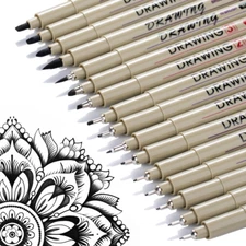 16 Pack Micro Pen Set, Micro Fine Liner Drawing Art Pens Waterproof 