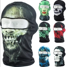 Tactical Skull Ghost Printed Full Face Mask Balaclava Hood Halloween Mask
