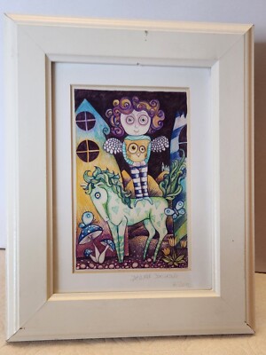 2012 DAGMAR BOCAKOVA Signed Visual Art 4''X6 In White Frame