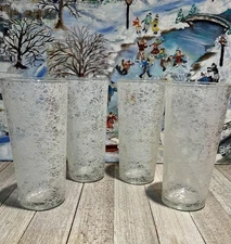 Vintage MCM Spaghetti String Highball Glass Tumblers Set of 4