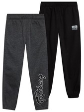 Boys Athletic Performance Fleece Sweatpants 2 Pack Grey/Black