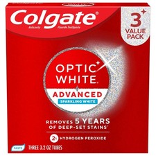 Colgate Optic White Advanced Hydrogen Peroxide Toothpaste, Teeth Whitening Tooth