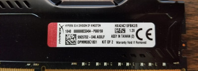 Kingston HyperX Fury DDR4 2400MHz RAM HX424C15FBK2/8