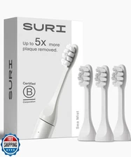 SURI Recyclable Plant-Based, Electric Toothbrush Heads - Built-in Tongue Scra