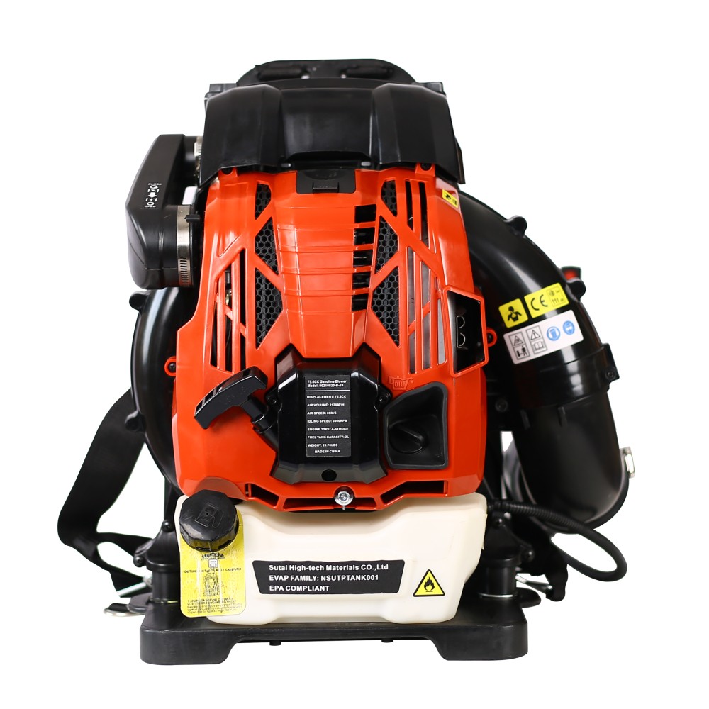 76cc 4-Stroke Gas Leaf Blower, EPA, 15lb, 2-Year Warranty, Red