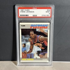 1987 Fleer Basketball #58 Vinnie Johnson Detroit Pistons PSA 9 MINT 