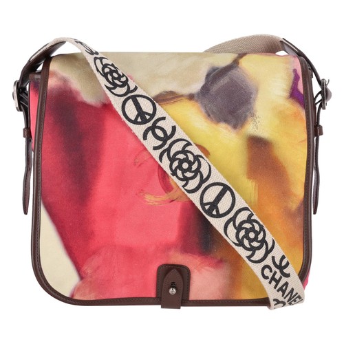 Chanel Limited Edition Graffiti Flower Power Nubuck Messenger Bag