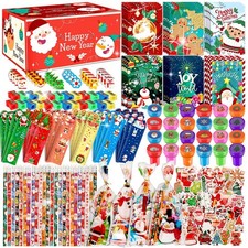 218 Pcs Christmas Stationery Set for Kids Includes Pencil sharpener Eraser Ru...