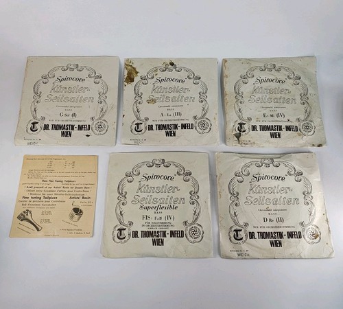 Vtg Spirocore Kunstler-Seilsaiten Thomastik-Infeld Upright Bass String Set 1-5
