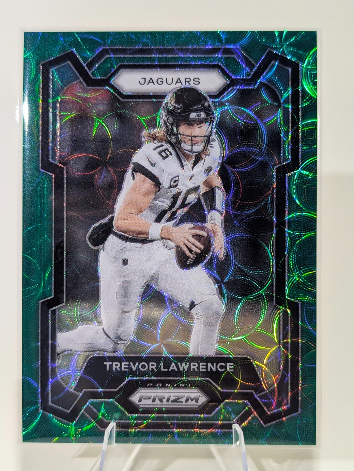 2023 Panini Prizm Trevor Lawrence #139 Green Scope Holo /75 Jacksonville Jaguars