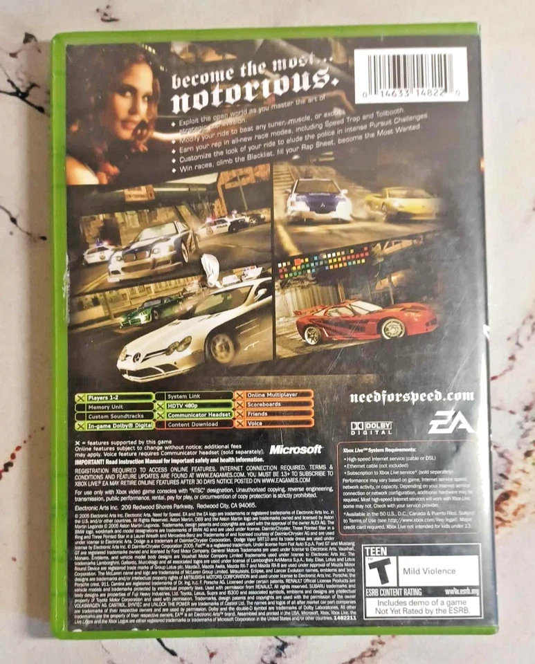 Need for speed most wanted XBOX Black Edition CIB With Manual and Works - Image 3 of 3