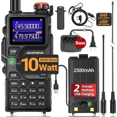 Handheld Two Way Radio 5W Long Range Dual Band Walkie Talkies 2 Pack
