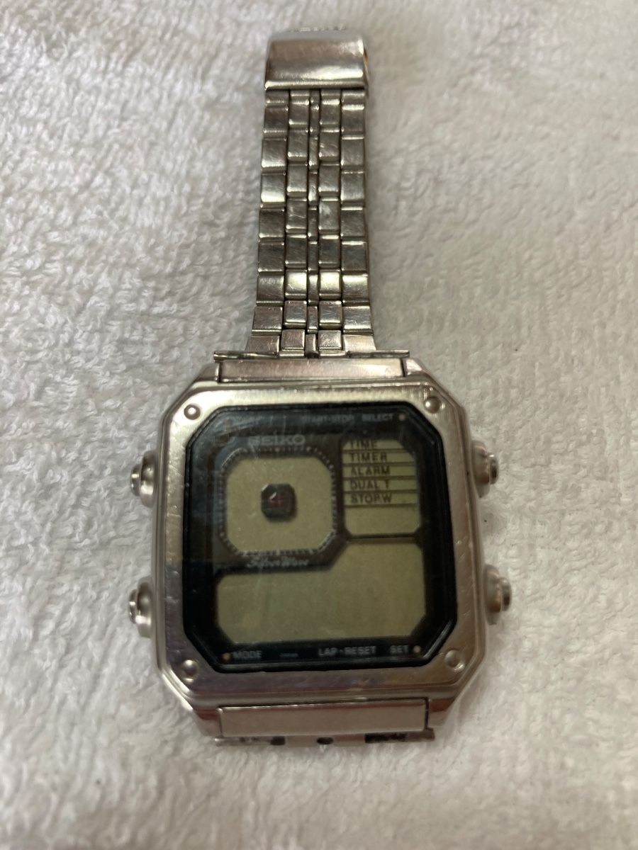 Seiko Silver Wave Digiborg G757-5010 Digital Vintage Watch For Parts Japan Used