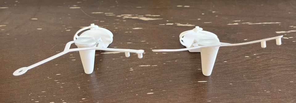 Vintage WHITE High Heel Ankle Strap SHOES ~ UNKNOWN Large Fashion Doll ~ 2” Long - Image 3 of 4