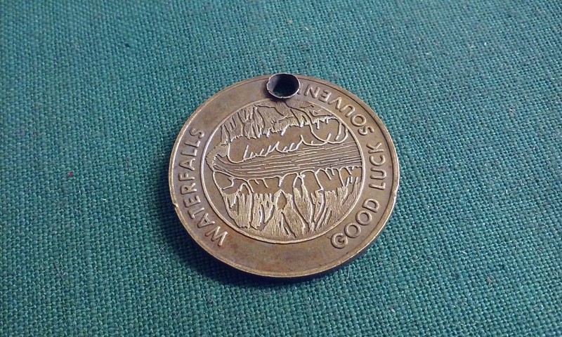 Niagara Cave Harmony Minn. Waterfalls Good luck souvenir coin or brass token